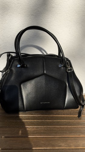 Leder handtasche schwarz - leder,
