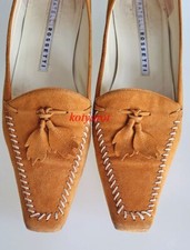 Fratelli Rossetti Italy Slipper College 38 Echt Leder Braun Quasten als Bläter