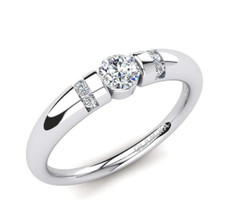 Akzent Damen Ring Edelstahl