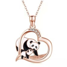 Damenkette panda anhänger mit - damenkette,