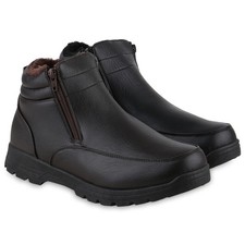 Herren Warm Gefütterte Winter Boots Stiefel Kunstfell Schuhe 840006 Schuhe 