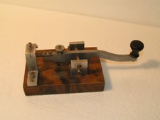 Antike Telegrafen Taste Morsetaste  Telegraphie  Messing / Holz selten