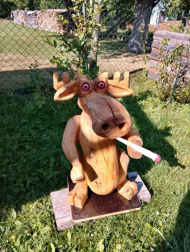 Holz gartenfigur skulptur elch - skulptur,