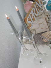 2x IKEA HANDMADE QUALITY alte, hohe  Kerzenständer Kerzenhalter GLAS EDEL ?