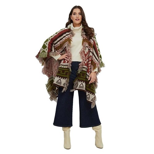 Mat fashion poncho strick - poncho,