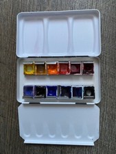 12er Aquarell-Farbkasten in Metallbox, Schmincke, mit 1/2 Horadem Näpfchen