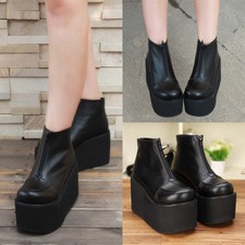 Schwarz Gothic Punk Plateau