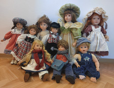9x Puppen Porzellanpuppen