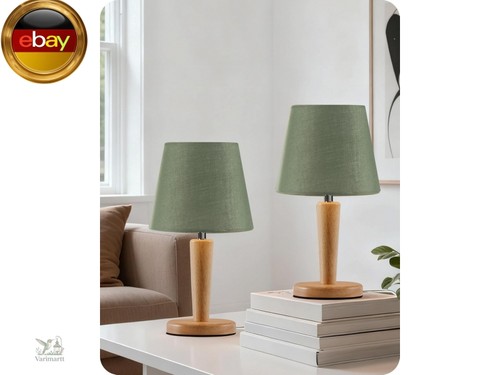 Nachttischlampe aus holz - aus, 2er