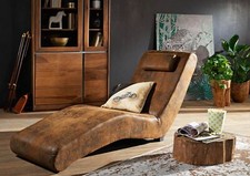 Vintage Antik Braun Relaxliege Liegesessel Wellnessliege Wohnzimmer Chaiselongue