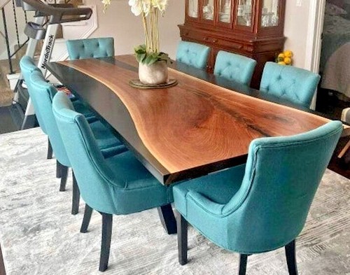 Black epoxy river table - epoxy,