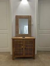 Waschbeckenunterschrank mit Spiegel Holz 66x29x62 5cm Badschrank