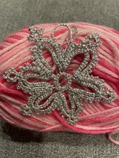 15 Stück Occhi Handarbeit silber Weihnachtsbaum Schmuck