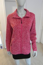 Damen Strickjacke von Disegna, pink-weiß meliert, Reißverschluss, Gr. 42
