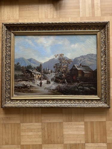 Antikes ölgemälde alpen - Ölgemälde,
