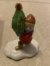 Hutschenreuther Junge mit Baum Porzellan Figur Weihnachten Christmas Village TOP