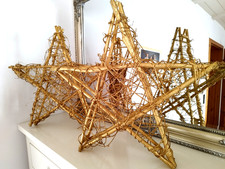 ⭐❤️🌲 2 Sterne - Deko - Weide - goldfarben🌲❤️⭐
