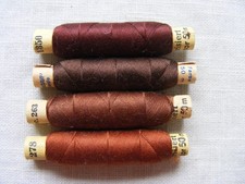 Nähgarn Nähseide Garn Konvolut 4 Rolle Set braun reh schoko rot Gütermann Amann