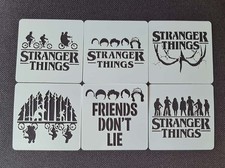 Set 6 Stück Stranger Things Wiederverwendbare Schablonen Schablone Basteln DIY 190 Mikron Mylar