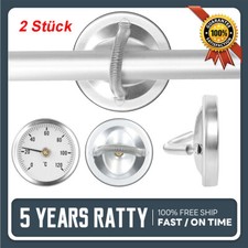 2X Thermometer Analog 120°C Bimetall Anlegethermometer Rohrthermometer Heizung