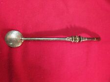 Antiker Trinkhalm Mate Teesieb Filter Löffel Art Deco versilbert Prata 90 (370) 