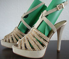 MISS SIXTY Sandalen Schuhe Damen High Heels Pumps Gr.39 Beige NEU mit ETIKETT
