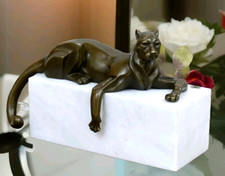 Bronzefigur Panther Puma Skulptur Raubkatze Figur Jaguar StatueTierfigur Bronze 