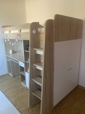 Hochbett ohne Matratze und Schreibtisch bis 80 kg, Liegeflä. 90x200cm/ H 1.60 m
