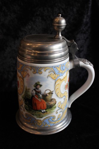 Fayence bierkrug mit - fayence,