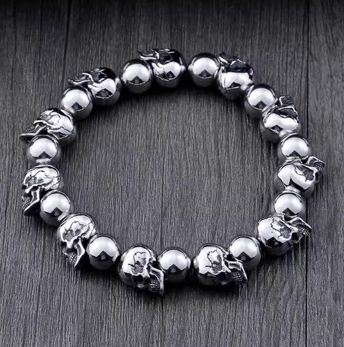 Elastisches totenkopf armband - elastisches,