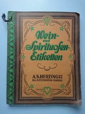 alter A. S. Herzing Katalog Musterkatalog Weinetiketten Schnapsetiketten 1930er