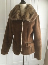 Damen Jacke, Kurzjacke BEAUMONT - AMSTERDAM, Faux Shearling, braun, Gr. 38/40