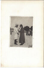 EMIL ORLIK: Radierung "Ein Handel (Galizien)", 1922