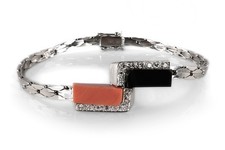 Armband Diamanten Koralle Onyx