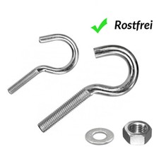 Schraubhaken M5 M6 M8 Edelstahl V2A Hakenschraube Haken Gewinde metrisch Mutter