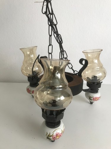 Vintage deckenlampe aus holz - vintage,