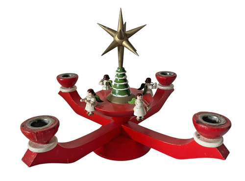 Vintage adventsleuchter mit - vintage,