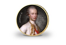 2 Euro vergoldet Kaiser Leopold II. mit Farbapplikation