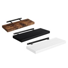 Stabiles, rustikales Schweberegal, Wandregal aus Holz mit unsichtbaren