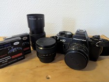 Prakticspielgelrefa BX20 +  3 Pentacon Objektiven UV Filter Spiegelreflexkamera