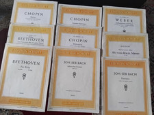 10 Notenhefte antik Bach