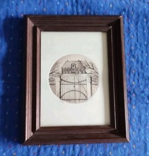 Kunstdruck in Paspertout, Gutshaus mit Tor, Winter, 28/40, mit Holzrahmen 