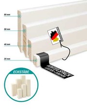 Vorteilspack Sockelleiste Echtholz Fußleiste Cube modern RAL9016 weiß lackiert