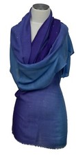 Schal Swarovski Elemente Wolle Seide wool silk Blau Abendstola Evening stole