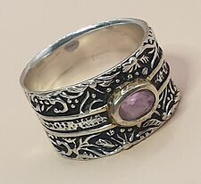 Vintage Natürlicher Amethyst Band Ring aus 925er Silber Größe 53 (16,8 mm Ø)