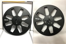One Pair Akai Metal Aluminum 7'' Black Tape Reel For GX-747 4000D Tape Recorder