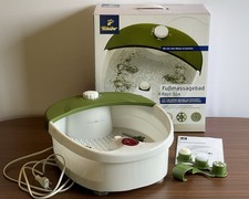 Fußmassagebad Tchibo, Sprudelbad, Massage und Infrarot, Weiß/Grün, in OVP