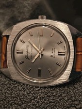 GUB Glashütte Spezimatic Kal.74 Automatik, STAHLGRAU!!! 1964-79 BISON.