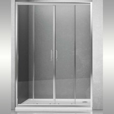 Schiebetür Duschtür Slide4 für Nischenbox vier Türen Kristall bedruckt