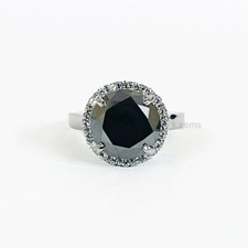 4 Karat Schwarz Diamant Ring